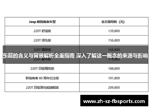 东超的含义与背景解析全面指南 深入了解这一概念的来源与影响