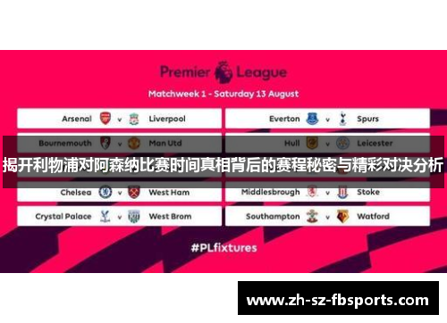 揭开利物浦对阿森纳比赛时间真相背后的赛程秘密与精彩对决分析